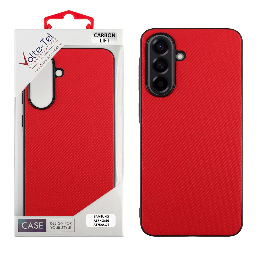 VOLTE-TEL CARBON LIFT ΘΗΚΗ SAMSUNG A17 4G A175/A17 5G A176/M17 5G M176 6.7in  CAMERA GUARD PROTECTION RED