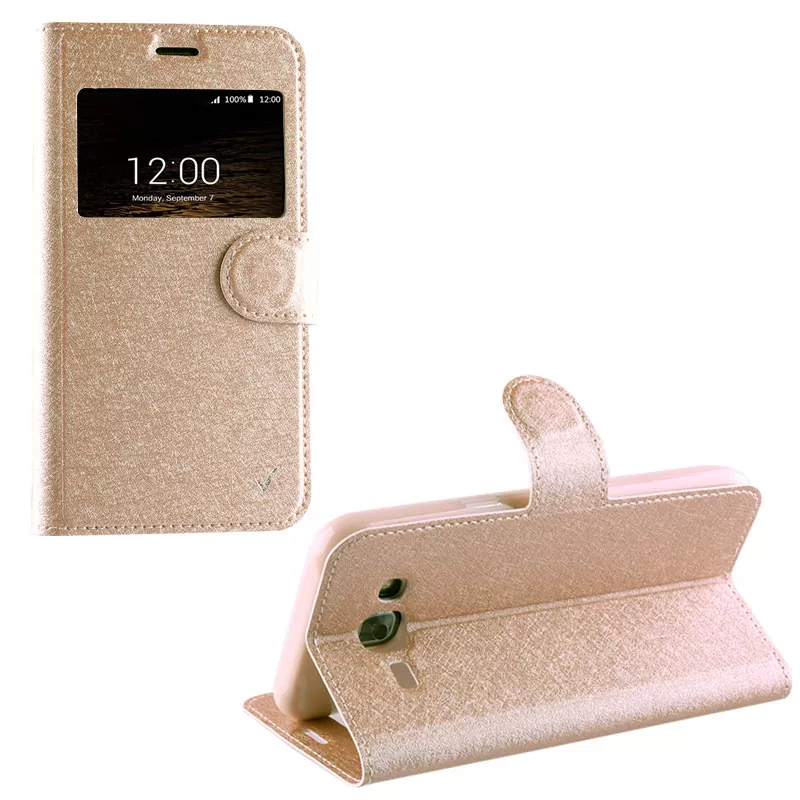 VOLTE-TEL LEATHER GOLD-TPU VIEW BOOK STAND ΘΗΚΗ SAMSUNG J5 2016 J510