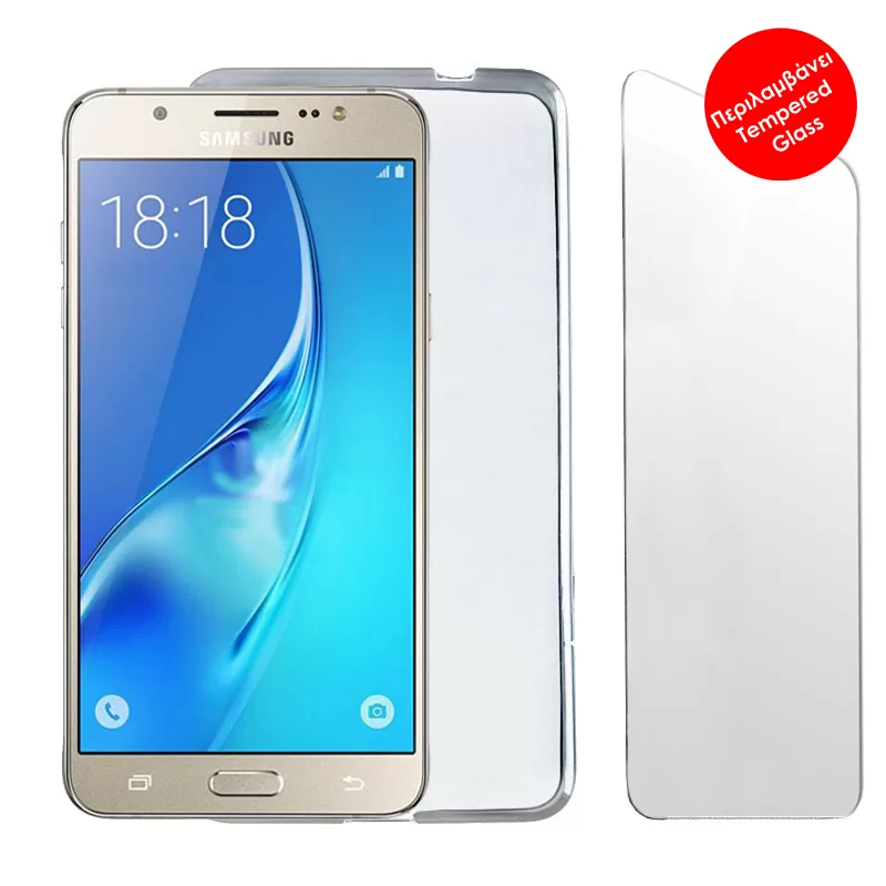 VOLTE-TEL COMBO SAMSUNG J7 2016 J710 5.5" TEMPERED 0.30 + ΘΗΚΗ SLIMCOLOR WHITE