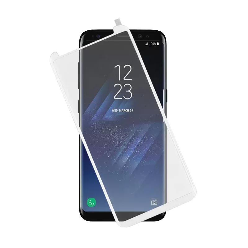 IDOL 1991 GLAMOUR TEMPERED GLASS SAMSUNG S8 G950 9H 0.30mm FULL COVER 3D EDGE WHITE