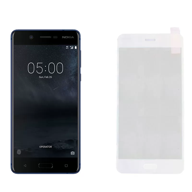 IDOL 1991 SPECIAL TEMPERED GLASS NOKIA 5 5.2in 9H 0.25mm 2.5D FULL COVER WHITE