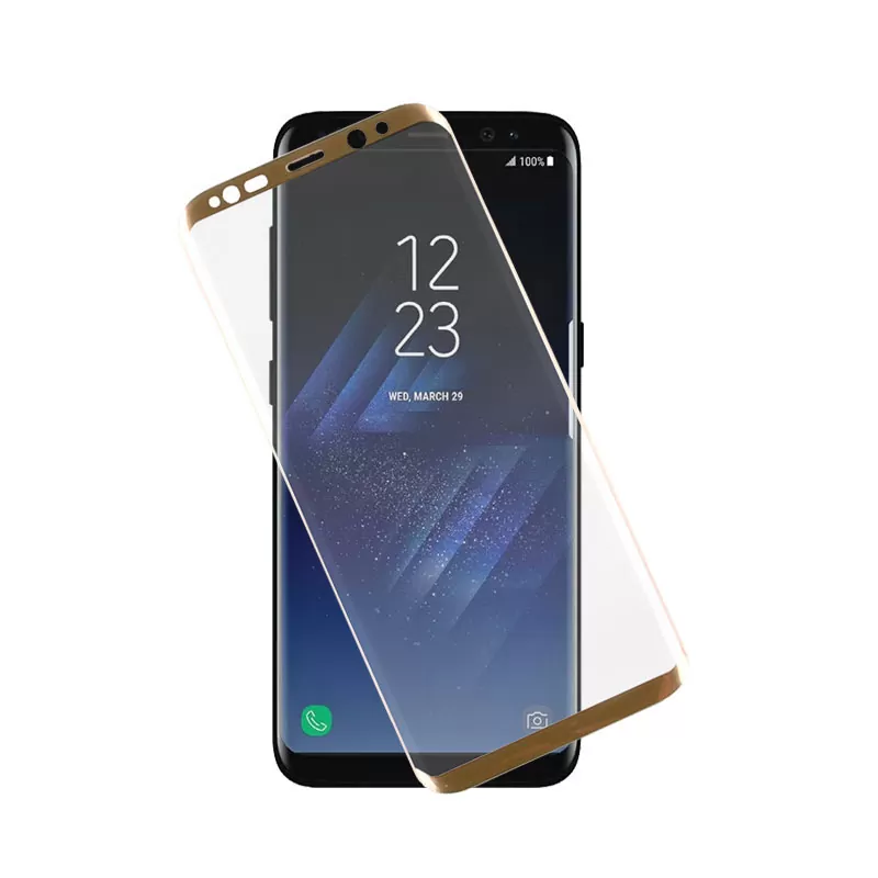 IDOL 1991 TEMPERED GLASS SAMSUNG S8 G950 5.8in 9H 0.30mm 3DCURVED FULL COVER GOLD