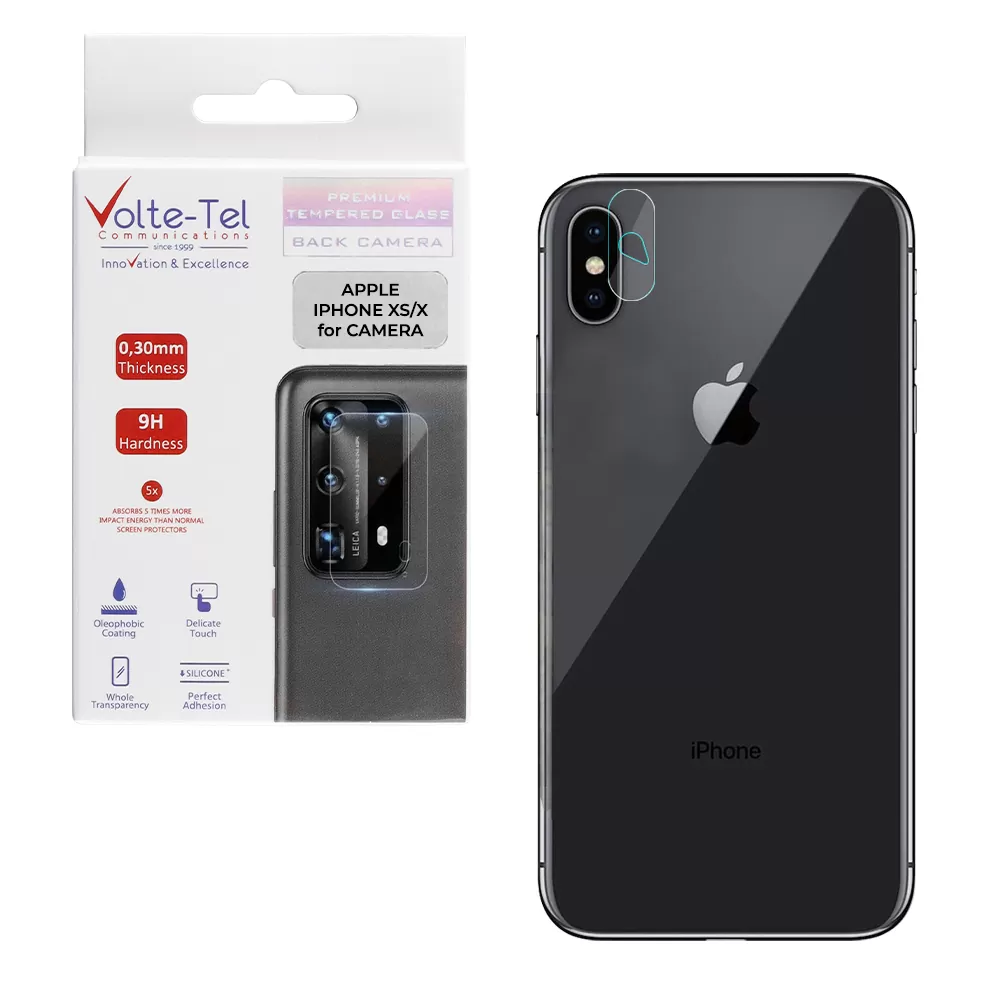 VOLTE-TEL CAMERA TEMPERED GLASS IPHONE XS/X 5.8in 9H 0.30mm
