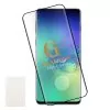 IDOL 1991 GLAMOUR TEMPERED GLASS SAMSUNG S10 G973 6.1in 9H 0.30mm FULL COVER 3D FULL GLUE FINGER UNLOCK BLACK + SQUEEZY CARD