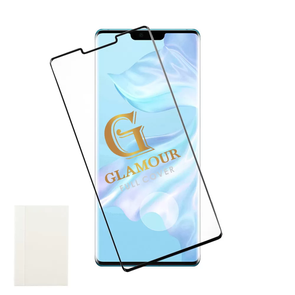 IDOL 1991 GLAMOUR TEMPERED GLASS HUAWEI MATE 30 PRO 6.53in 9H 0.30mm FULL COVER 3D FULL GLUE FINGER UNLOCK BLACK + SQUEEZY CARD