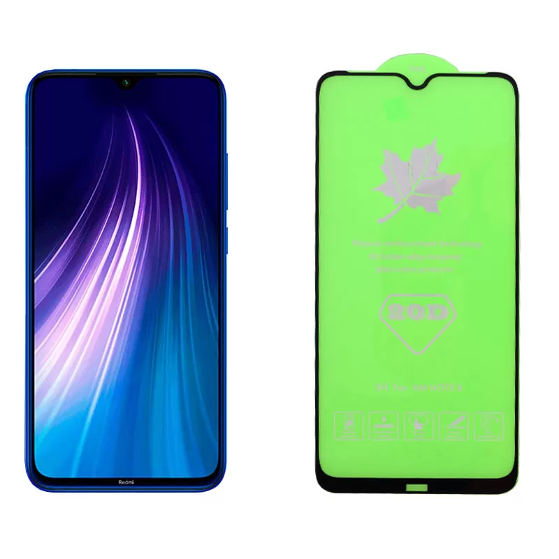 IDOL 1991 TEMPERED GLASS XIAOMI REDMI NOTE 8 6.3in 9H 0.25mm 20D FULL GLUE SEMI CURVED BLACK