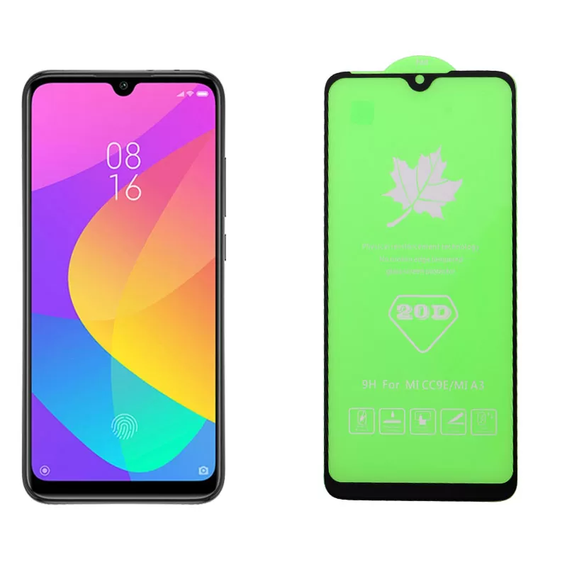 IDOL 1991 TEMPERED GLASS XIAOMI MI A3 6.01in 9H 0.25mm 20D FULL GLUE SEMI CURVED BLACK