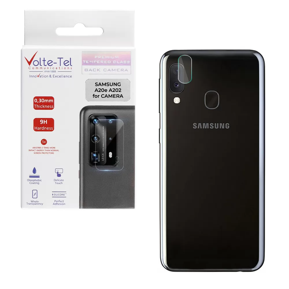 VOLTE-TEL CAMERA TEMPERED GLASS SAMSUNG A20e A202 5.8in 9H 0.30mm