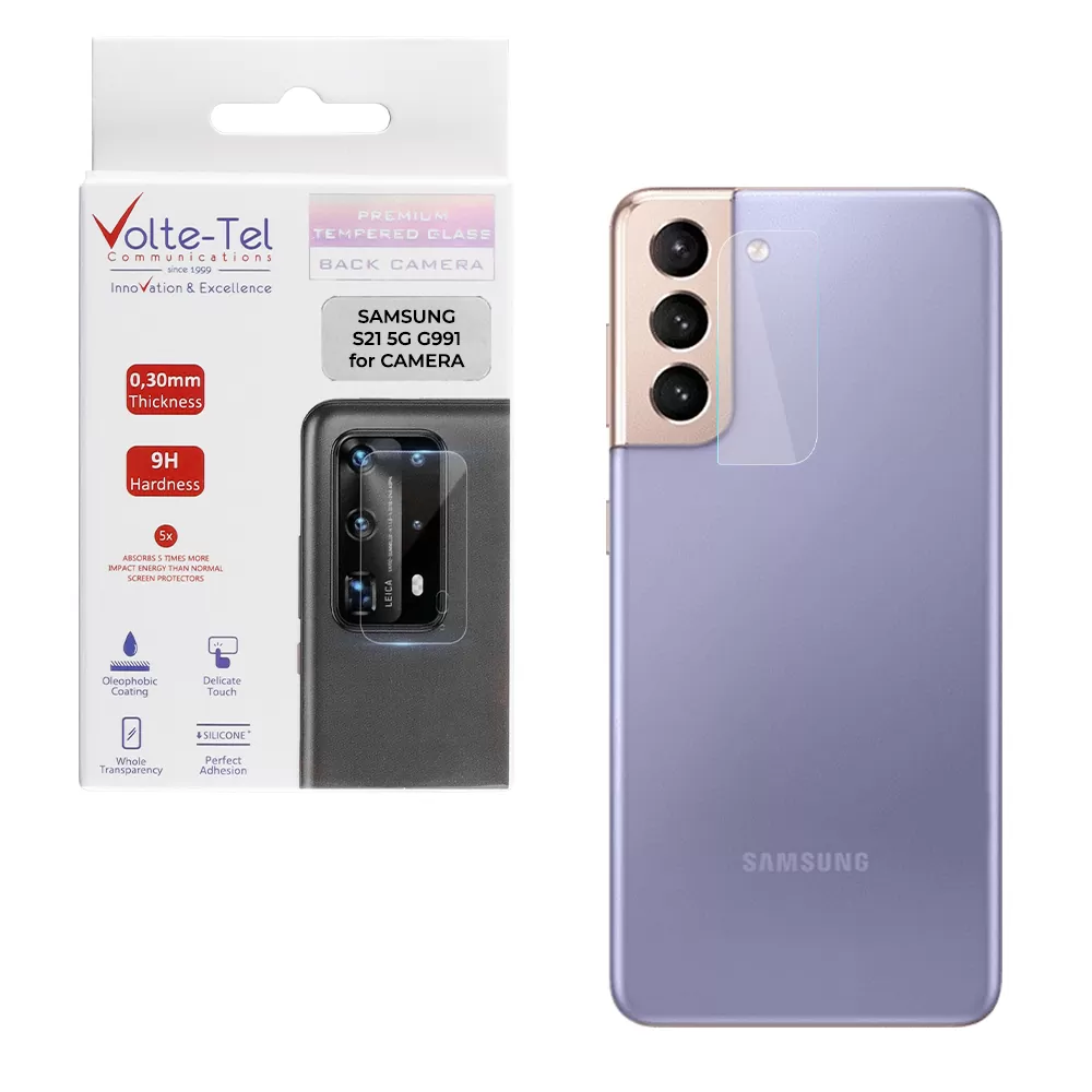 VOLTE-TEL CAMERA TEMPERED GLASS SAMSUNG S21 5G G991 6.2in 9H 0.30mm