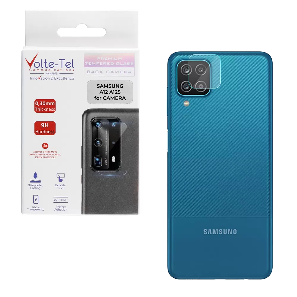 VOLTE-TEL CAMERA TEMPERED GLASS SAMSUNG A12 A125/A12 NACHO A127 6.5in 9H 0.30mm