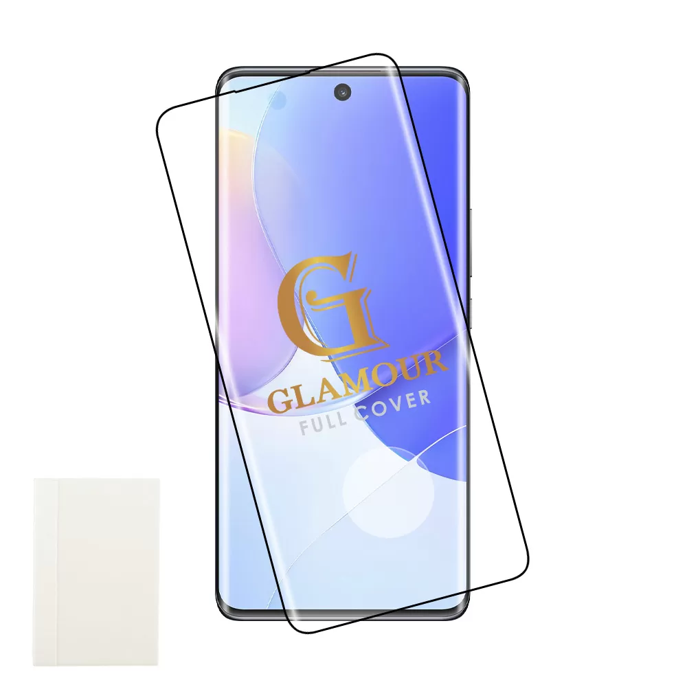 IDOL 1991 TEMPERED GLASS HUAWEI NOVA 9 6.57in 9H 0.30mm GLAMOUR 3D FULL GLUE SEMI CURVED FINGER UNLOCK BLACK + SQUEEZY CARD