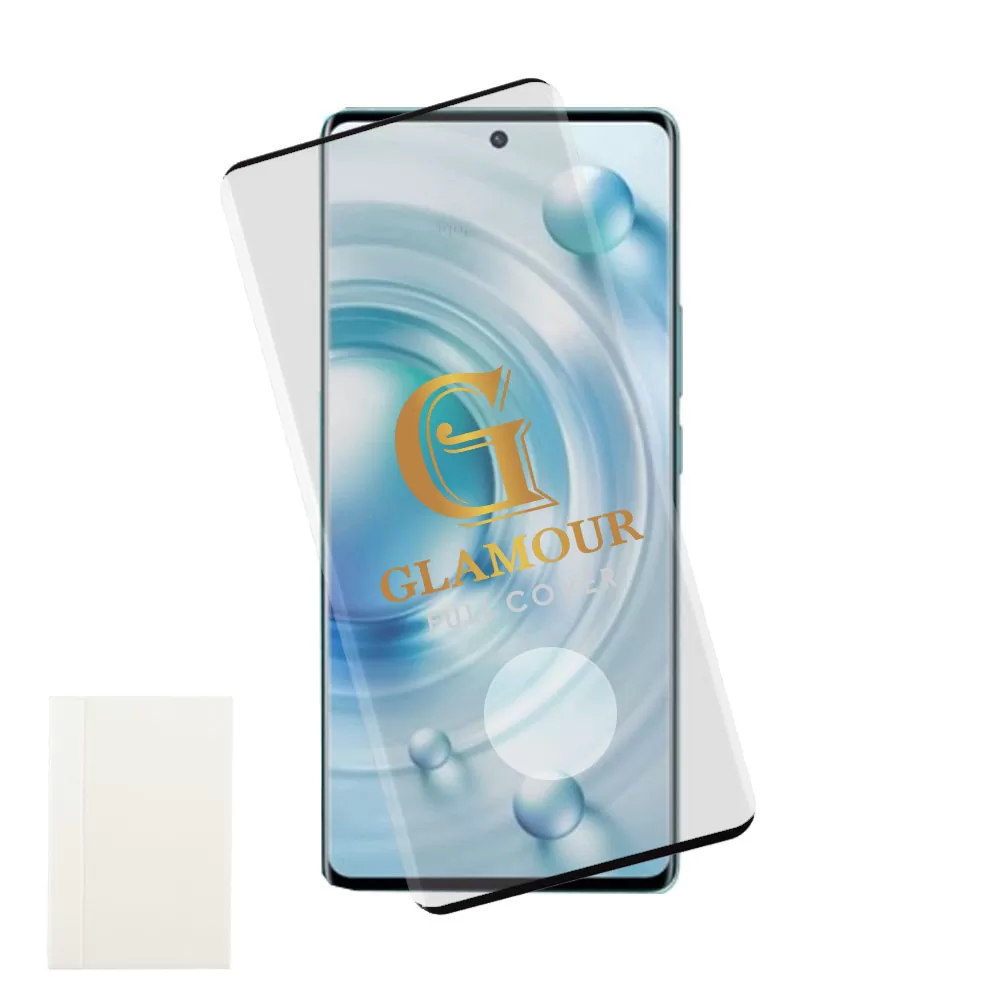 IDOL 1991 GLAMOUR TEMPERED GLASS VIVO X80 PRO 5G 6.78in 9H 0.30mm FULL COVER 3D FULL GLUE FINGER UNLOCK BLACK+SQUEEZY CARD