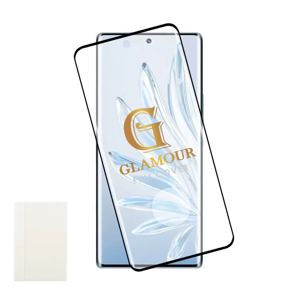 IDOL 1991 GLAMOUR TEMPERED GLASS HONOR 70 6.67in 9H 0.30mm FULL COVER 3D FULL GLUE FINGER UNLOCK BLACK + SQUEEZY CARD