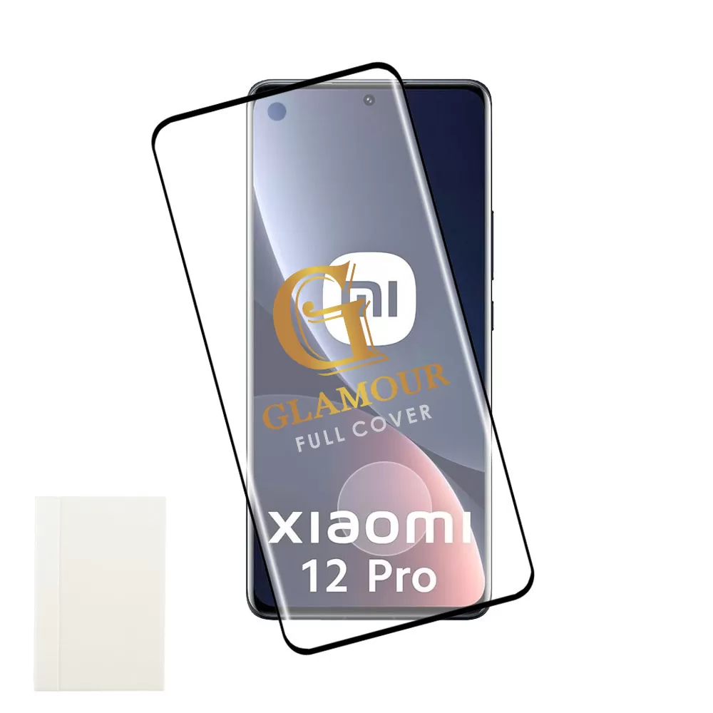 IDOL 1991 GLAMOUR TEMPERED GLASS XIAOMI 12 PRO 6.73in9H 0.30mm FULL COVER 3D FULL GLUE FINGERUNLOCK BLACK+SQUEEZYCARD