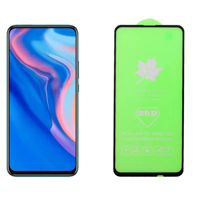 IDOL 1991 TEMPERED GLASS HUAWEI P SMART Z/Y9 PRIME 2019/HONOR 9X 6.59in 9H 0.30mm 20D FULL GLUE SEMI CURVED BLACK