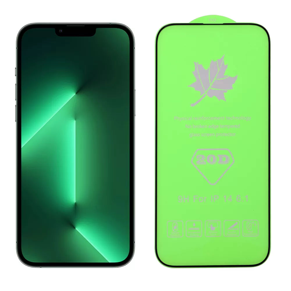 IDOL 1991 SPECIAL TEMPERED GLASS IPHONE 14 PRO 6.1in 9H 0.25mm  FULL GLUE SEMI CURVED FULL COVER BLACK