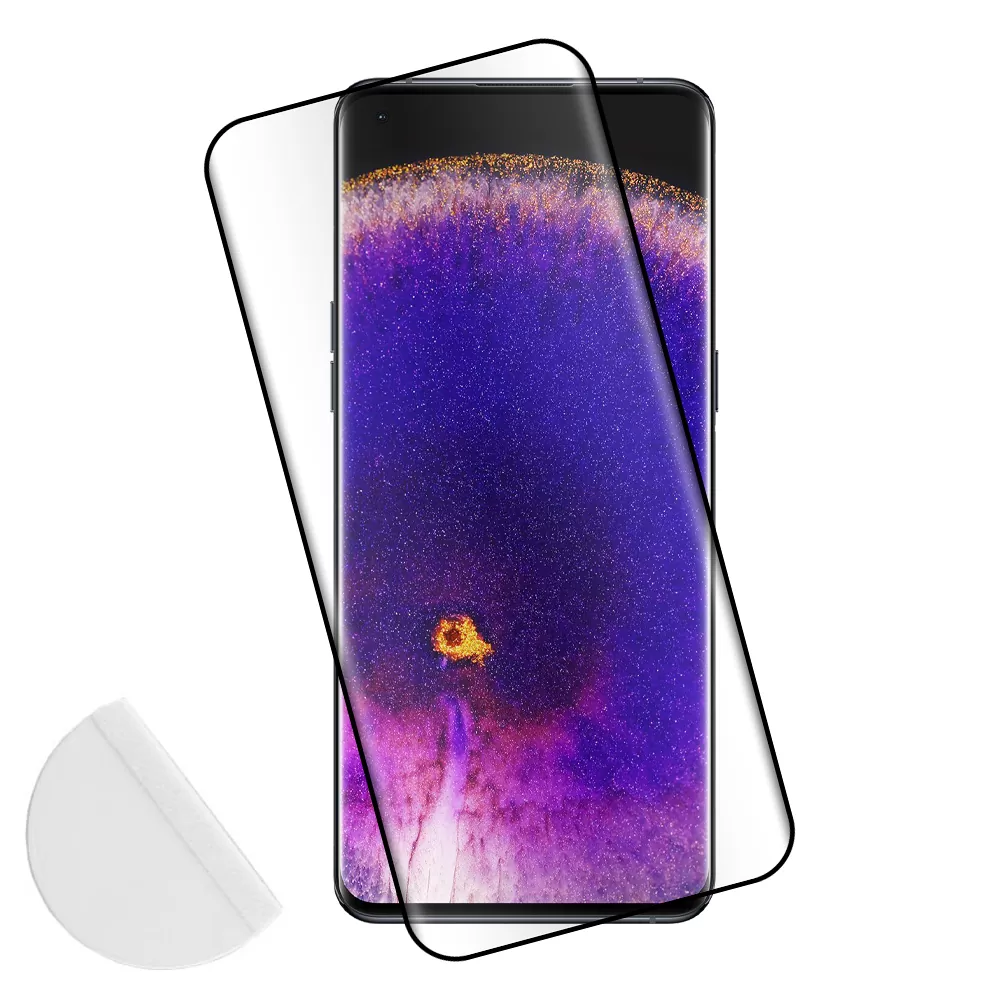 IDOL 1991 TEMPERED GLASS OPPO FIND X5 6.55in 9H 0.25mm 3D FULL GLUE SEMI CURVED FINGER UNLOCK BLACK + SQUEEZY CARD