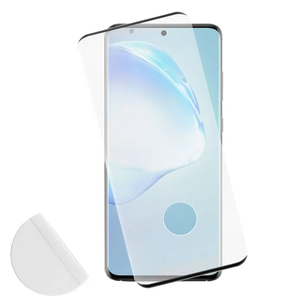 IDOL 1991 TEMPERED GLASS SAMSUNG S20 PLUS G985 6.7in 9H 0.25mm 3D FULL GLUE SEMI CURVED FINGER UNLOCK BLACK + SQUEEZY CARD