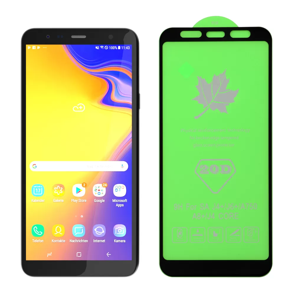 IDOL 1991 TEMPERED GLASS SAMSUNG J4 PLUS 2018 J415 6.0in 9H 0.25mm 20D FULL GLUE SEMI CURVED BLACK