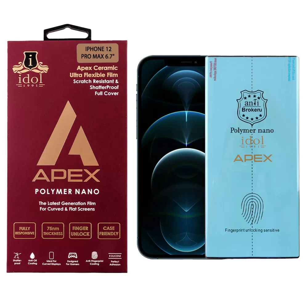 IDOL 1991 APEX POLYMER NANOTECH FILM IPHONE 12 PRO MAX 6.7in FULL COVER WITH INSTALLATION KIT