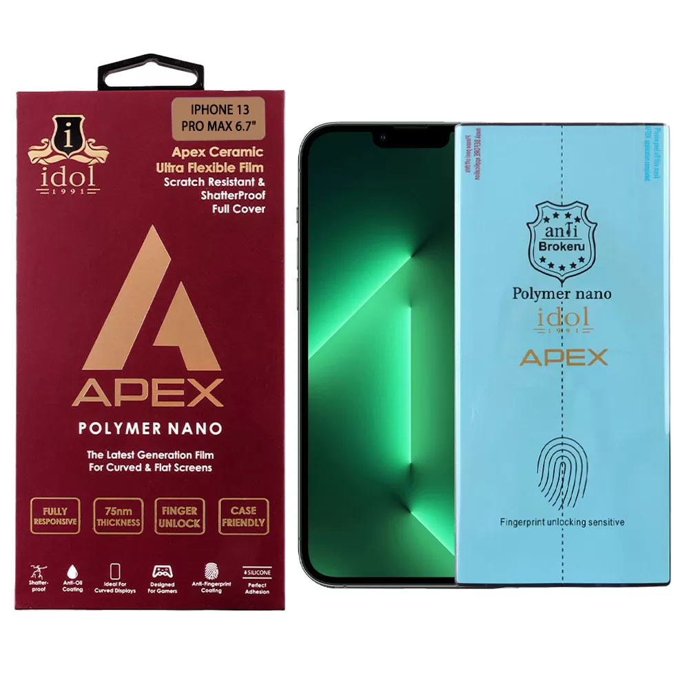 IDOL 1991 APEX POLYMER NANOTECH FILM IPHONE 13 PRO MAX 6.7in FULL COVER WITH INSTALLATION KIT