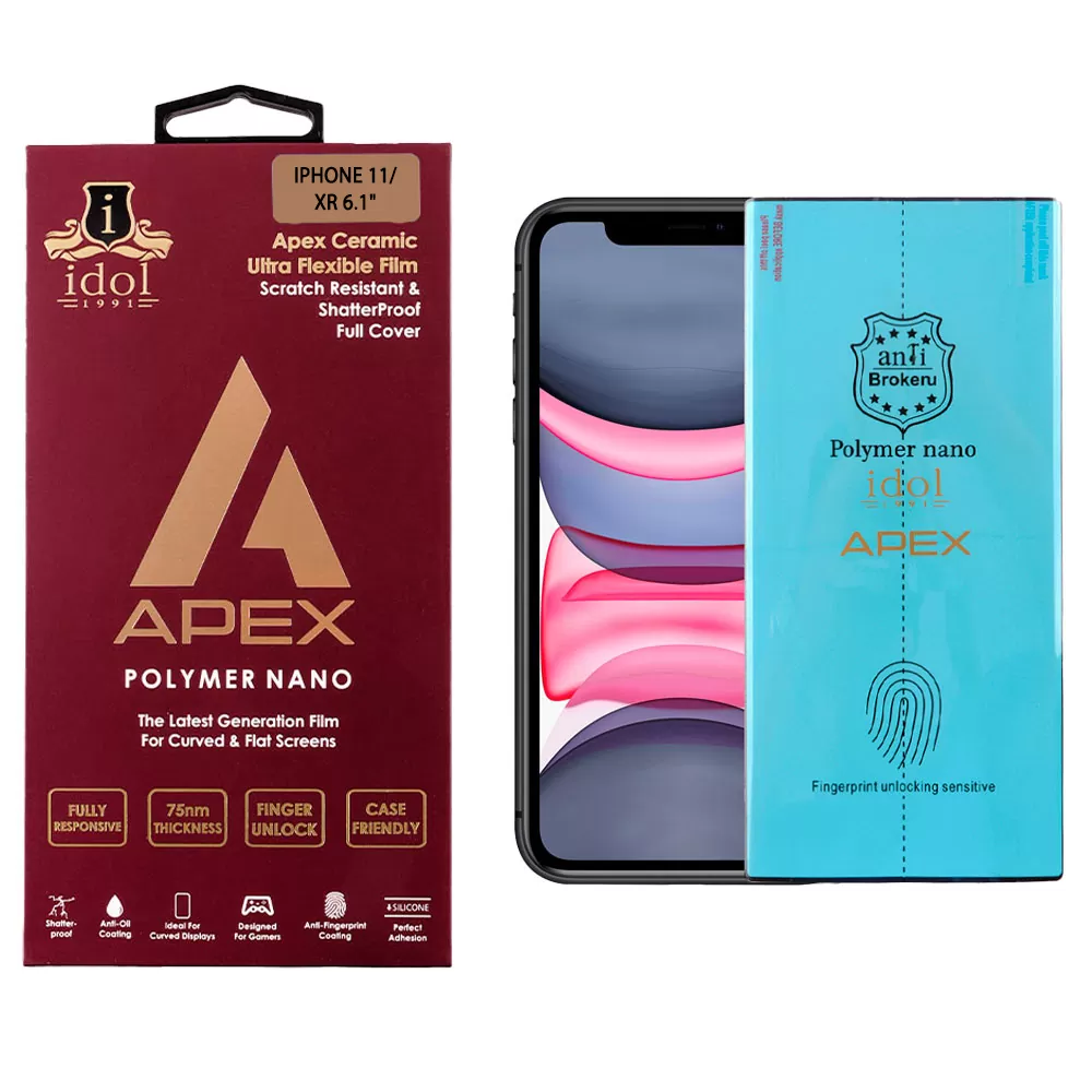 IDOL 1991 APEX POLYMER NANOTECH FILM IPHONE 11/XR 6.1in FULL COVER WITH INSTALLATION KIT