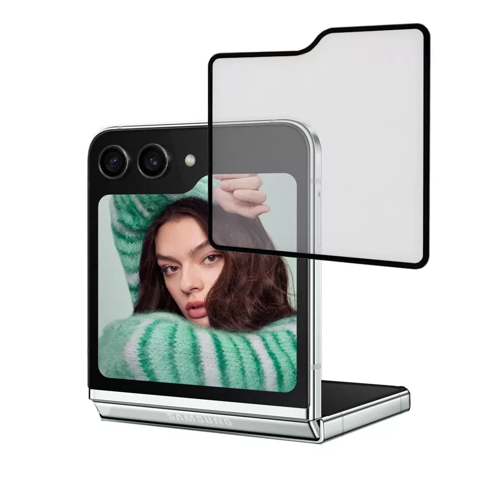 IDOL 1991 OUTSIDE SILK SCREEN TEMPERED GLASS SAMSUNG Z FLIP 5 5G F731 6.7in 9H 0.25mm 2.5D BLACK