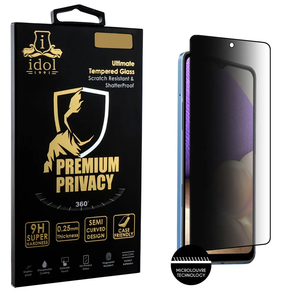IDOL 1991 PREMIUM PRIVACY ANTISPY TEMPERED GLASS SAMSUNG A35 5G 6.6in 9H 0.25mm SEMI CURVED FULL GLUE BLACK