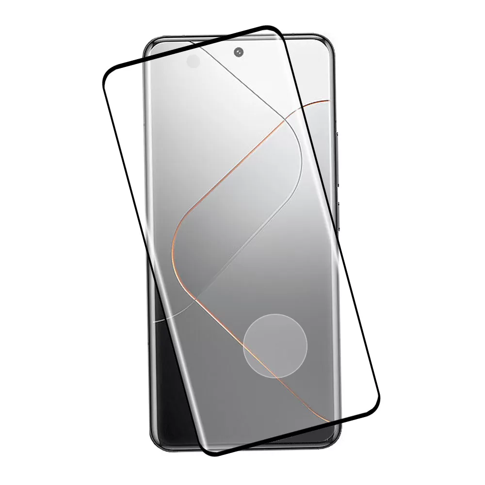 IDOL 1991 GLAMOUR TEMPERED GLASS XIAOMI 14 PRO 5G 6.73in 9H 0.30mm FULL COVER 3D EDGE GLUE FINGER UNLOCK BLACK