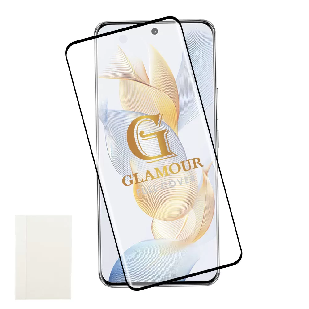 IDOL 1991 GLAMOUR TEMPERED GLASS HONOR 100 5G 6.78in 9H 0.30mm FULL COVER 3D FULL GLUE FINGER UNLOCK BLACK + SQUEEZY CARD