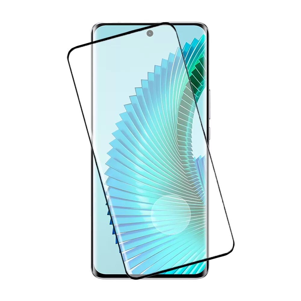 IDOL 1991 GLAMOUR TEMPERED GLASS HONOR MAGIC 6 LITE 5G 6.67in 9H 0.30mm FULL COVER 3D EDGE GLUE FINGER UNLOCK BLACK