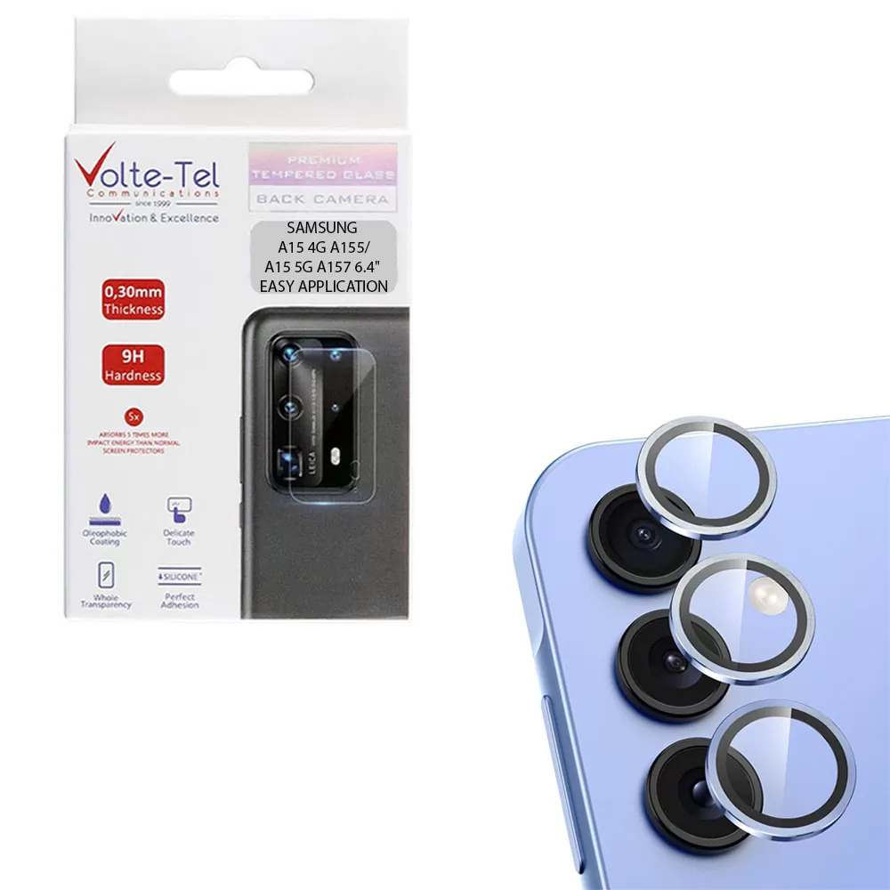 VOLTE-TEL CAMERA GLASS COVER SAMSUNG A15 4G A155/A15 5G A157 6.4in 9H 0.30MM EASY APPLICATION BLUE