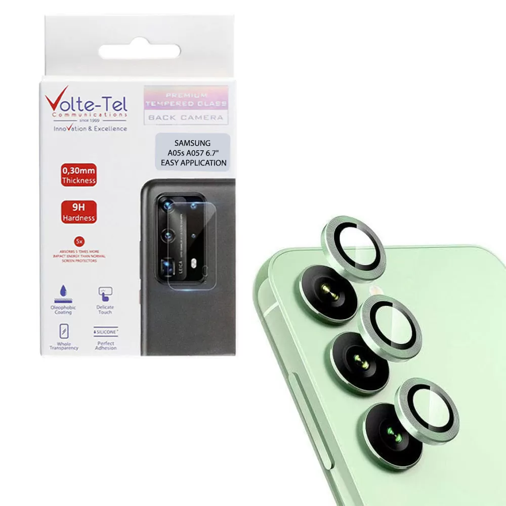 VOLTE-TEL CAMERA GLASS COVER SAMSUNG A05s 4G A057/F14 4G E145 6.7in 9H 0.30MM EASY APPLICATION GREEN