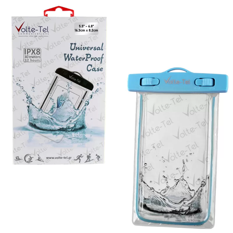 VOLTE-TEL SPORTS ARMBAND LUMINUS ΘΗΚΗ ΑΔΙΑΒΡΟΧΗ 2 IN 1 IPX8 30m MAX SIZE 16.3cm x 8.2cm (6.9in) BLUE