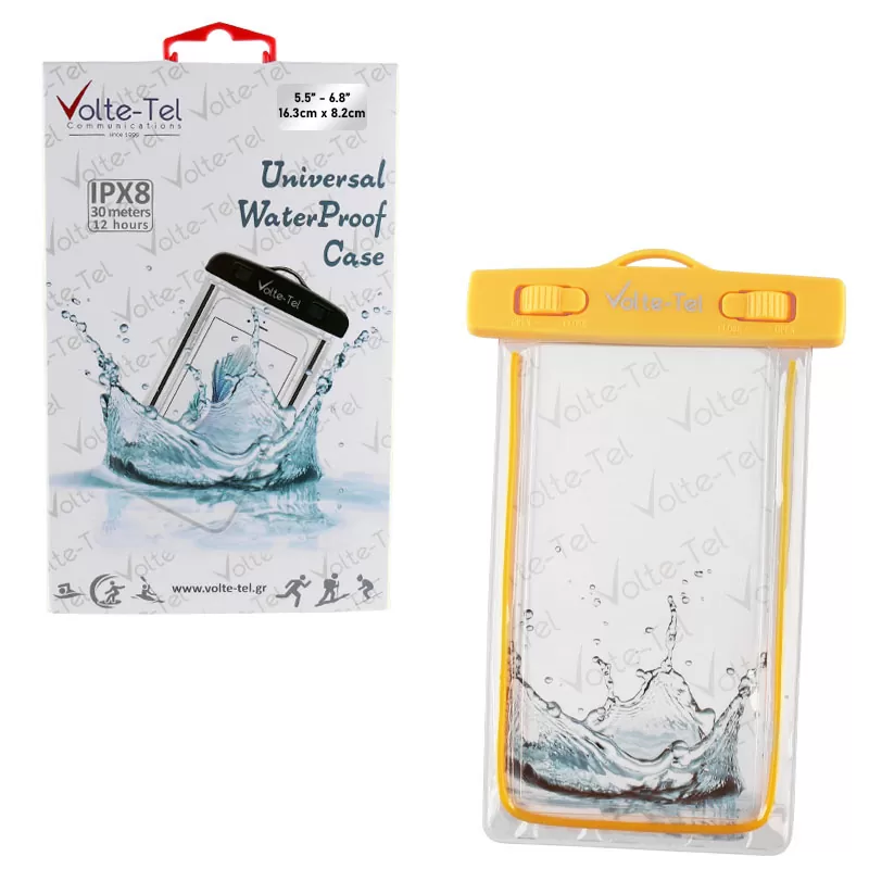 VOLTE-TEL SPORTS ARMBAND LUMINUS ΘΗΚΗ ΑΔΙΑΒΡΟΧΗ 2 IN 1 IPX8 30m MAX SIZE 16.3cm x 8.2cm (6.9in) YELLOW