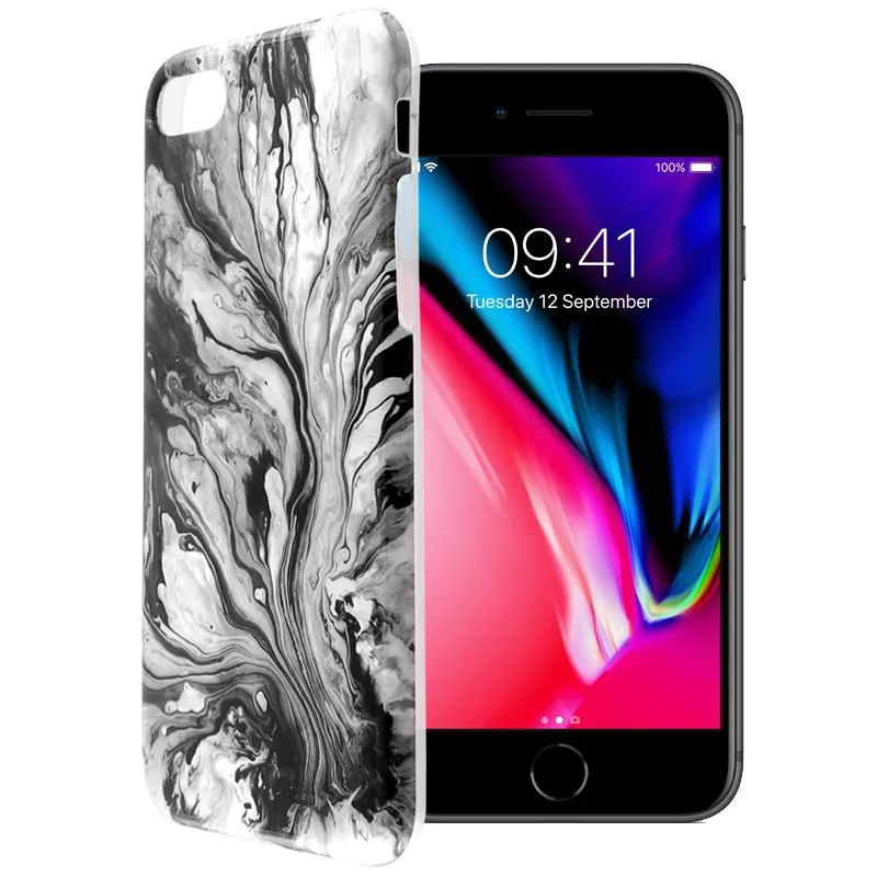 VOLTE-TEL MARBLE ΘΗΚΗ IPHONE SE 2022/IPHONE SE 2020/IPHONE 8/7 4.7in TPU GREY 02