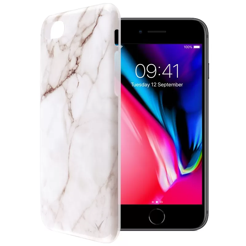 VOLTE-TEL MARBLE ΘΗΚΗ IPHONE SE 2022/IPHONE SE 2020/IPHONE 8/7 4.7in TPU WHITE 09