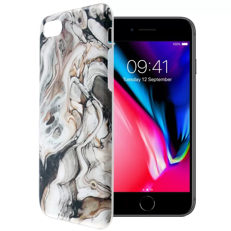 VOLTE-TEL MARBLE ΘΗΚΗ IPHONE SE 2022/IPHONE SE 2020/IPHONE 8/7 4.7in TPU BROWN 10