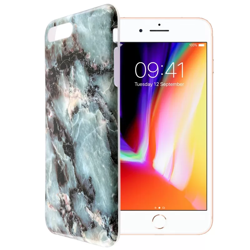 VOLTE-TEL MARBLE ΘΗΚΗ IPHONE 8 PLUS/7 PLUS 5.5in TPU BLUE 04