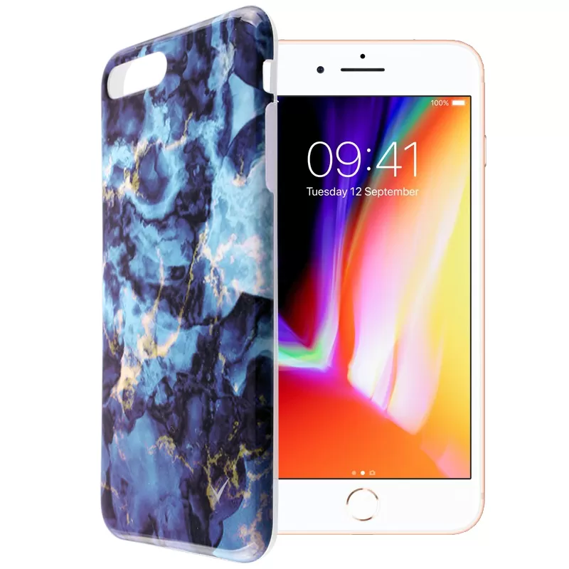 VOLTE-TEL MARBLE ΘΗΚΗ IPHONE 8 PLUS/7 PLUS 5.5in TPU BLUE 05