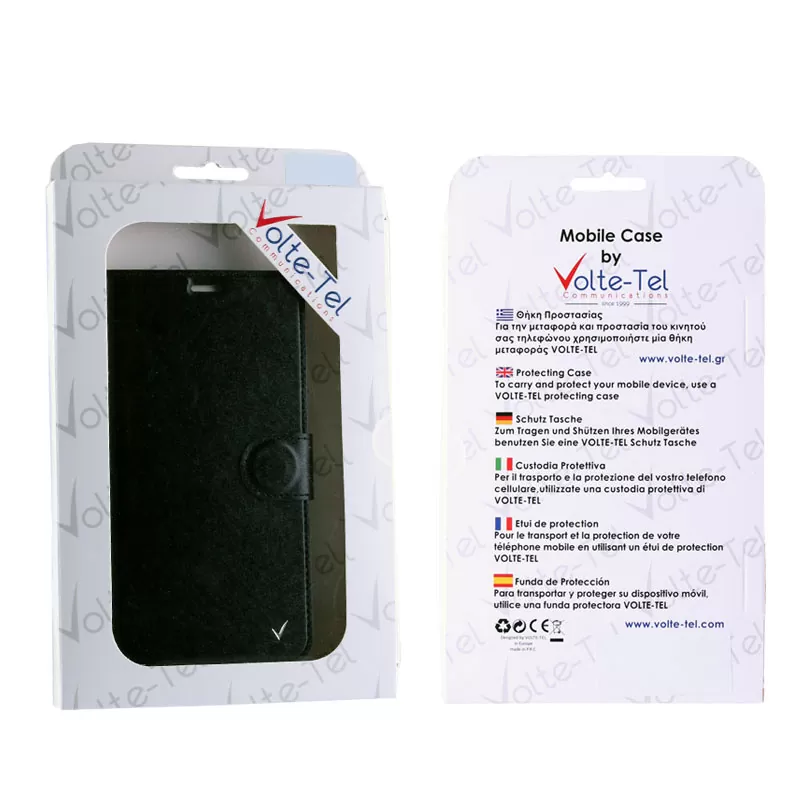VOLTE-TEL LEATHER-TPU BOOK STAND ΘΗΚΗ ZTE BLADE V7 SILK BLACK - Image 3