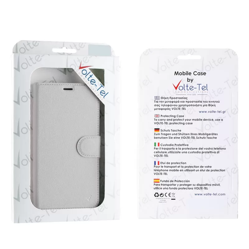 VOLTE-TEL LEATHER-TPU BOOK STAND ΘΗΚΗ HONOR 8 SILK WHITE - Image 2