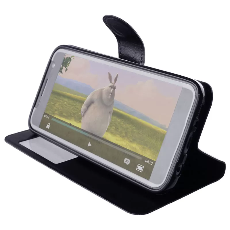 VOLTE-TEL LEATHER-TPU VIEW ΘΗΚΗ LG K7 X210 5.0in BOOK STAND BLACK