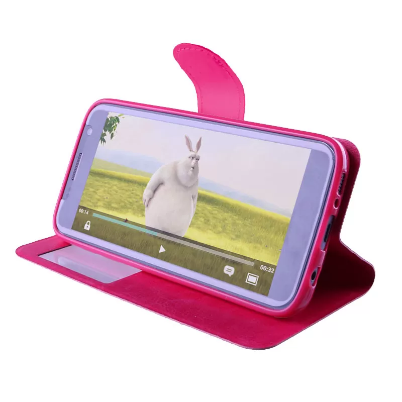 VOLTE-TEL LEATHER-TPU VIEW ΘΗΚΗ SAMSUNG J3 2016 J320 BOOK STAND PINK - Image 2