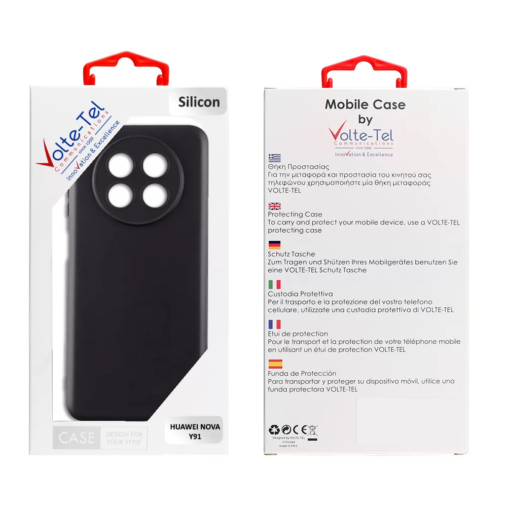 VOLTE-TEL SILICON TPU ΘΗΚΗ HUAWEI NOVA Y91 6.95in  FULL CAMERA PROTECTION BLACK