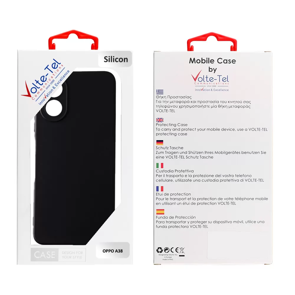 VOLTE-TEL SILICON TPU ΘΗΚΗ OPPO A38/A18 4G 6.56in  FULL CAMERA PROTECTION BLACK