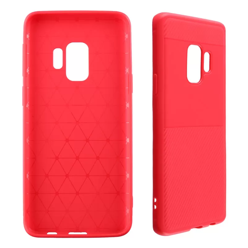 IDOL 1991 CARBON TPU ΘΗΚΗ SAMSUNG S9 G960 5.8in  RED - Image 3