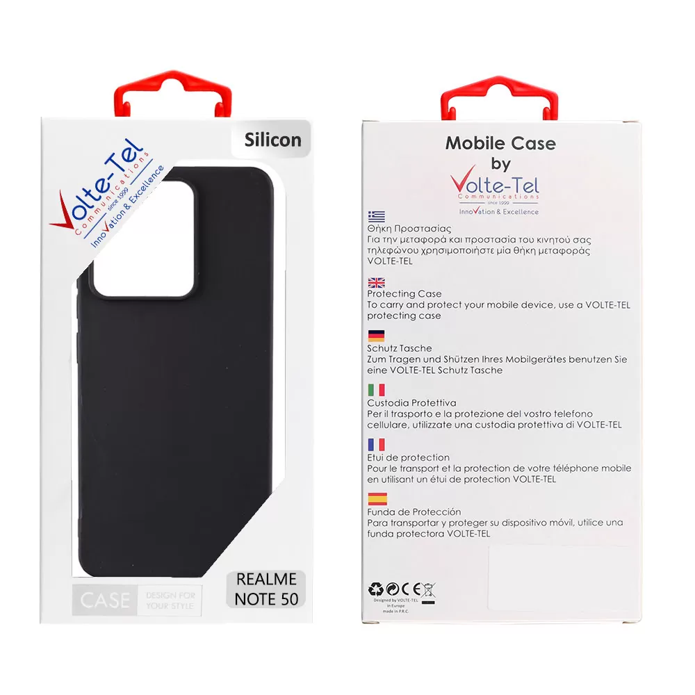 VOLTE-TEL SILICON TPU ΘΗΚΗ REALME NOTE 50 6.74in  CAMERA GUARD BLACK - Image 2