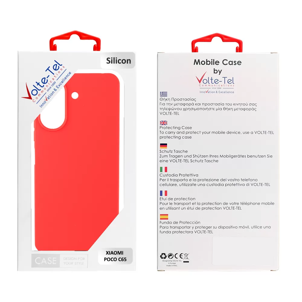 VOLTE-TEL SILICON TPU ΘΗΚΗ XIAOMI POCO C65/ POCO M6 5G 6.74in  CAMERA GUARD RED - Image 2