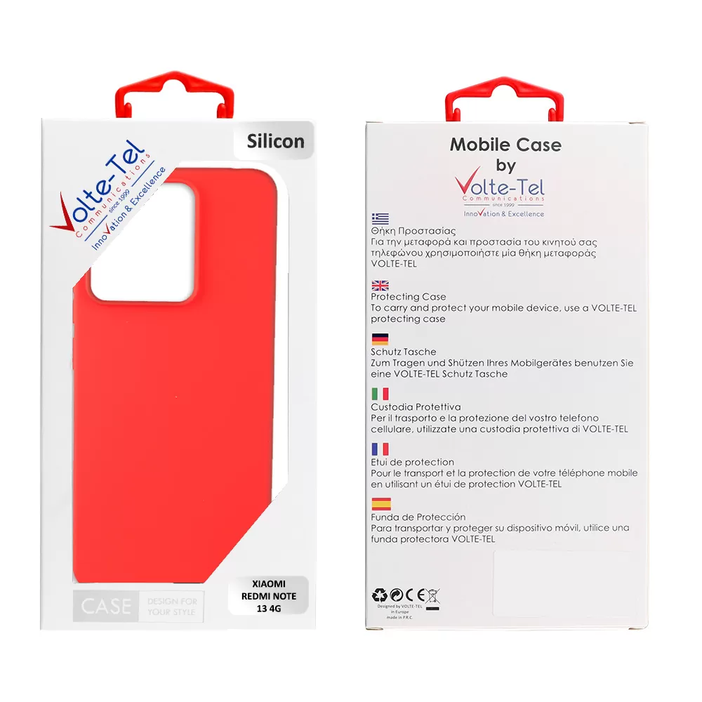 VOLTE-TEL SILICON TPU ΘΗΚΗ XIAOMI REDMI NOTE 13 4G 6.67in  CAMERA GUARD RED - Image 2